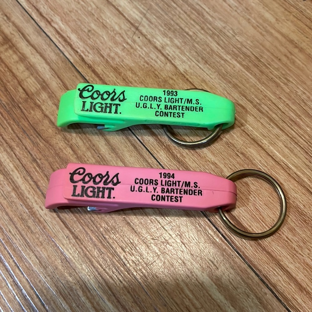 Vintage  - 🍻Coors Light U.G.L.Y. bartender Contest Keychains 🍻